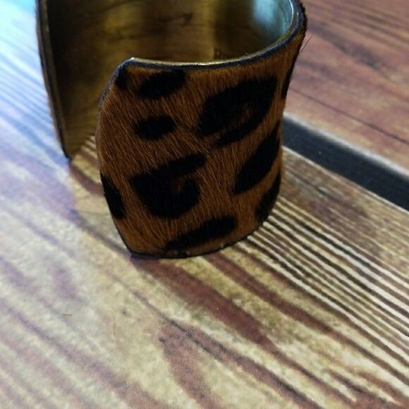 Rustic Cuff Bracelet Hairon Bohon Western Leopard Adjustable Vintage - Picture 4 of 10